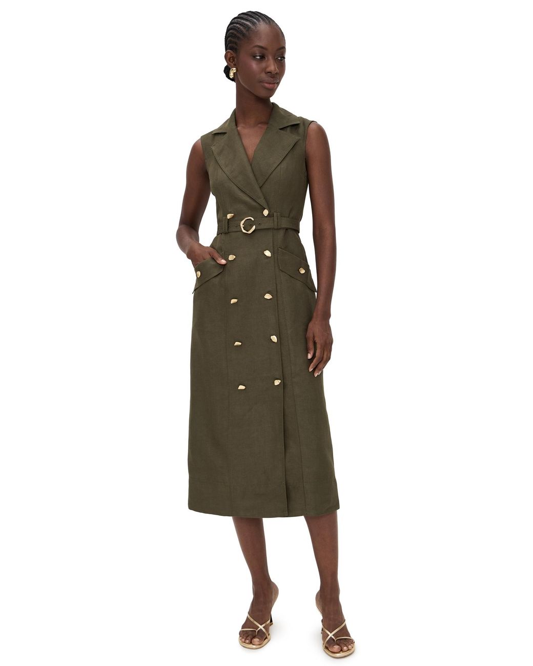Aje. Blake Utility Midi Dress in Green | Lyst