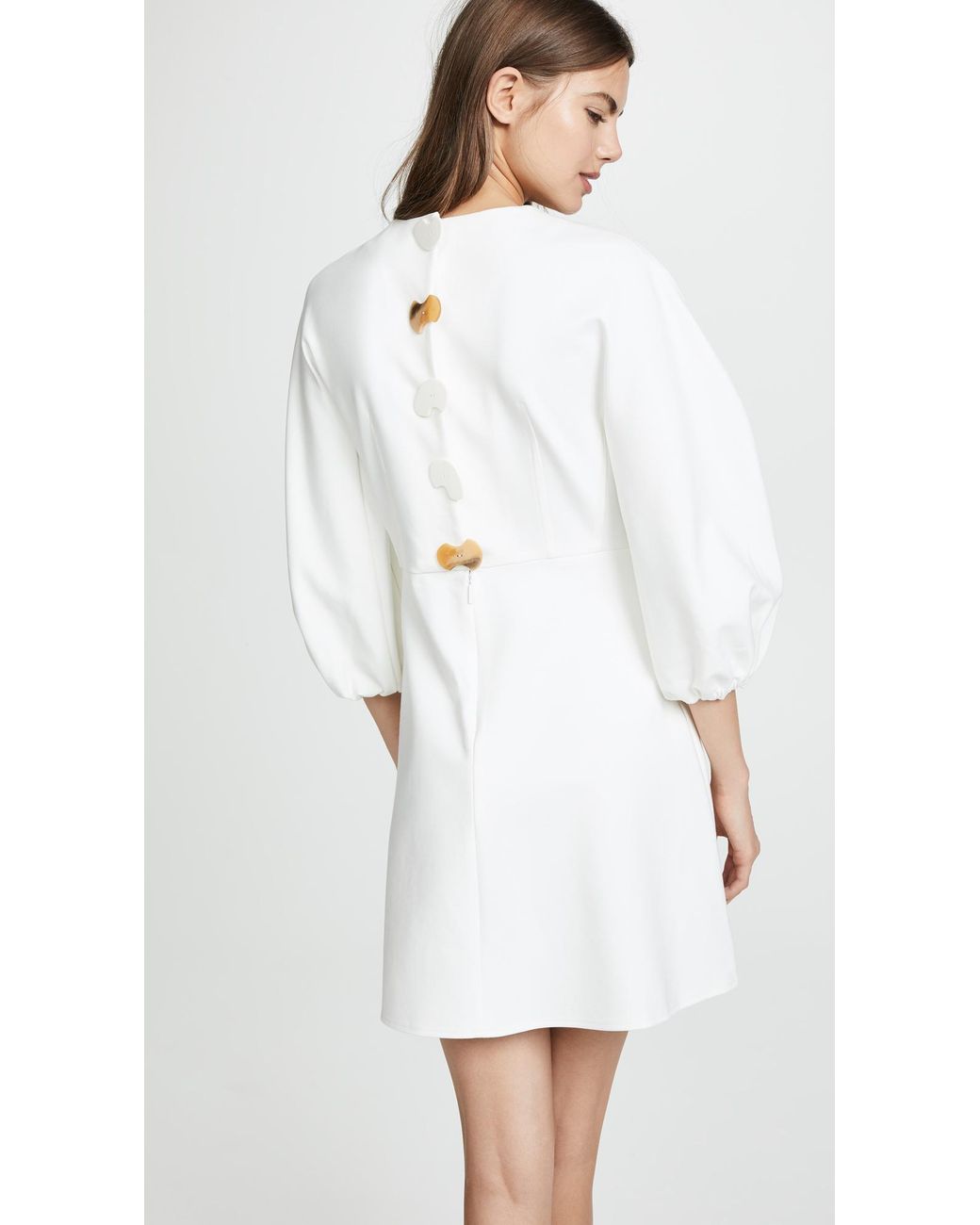 Tibi Sculpted Button Back Dress in White Lyst