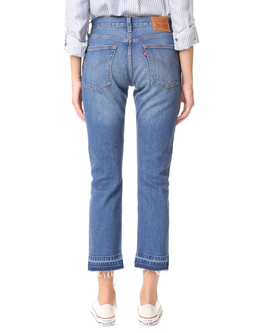 Levi's Women's Blue 501 Frayed Hem Jeans