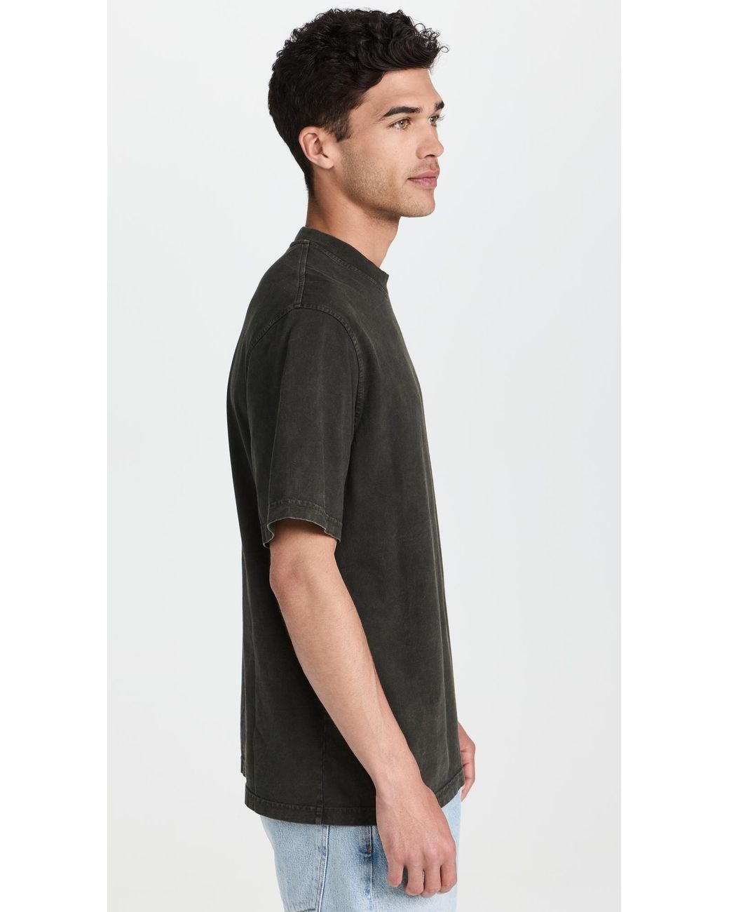Agolde Black Asha Mock Neck Tee for men