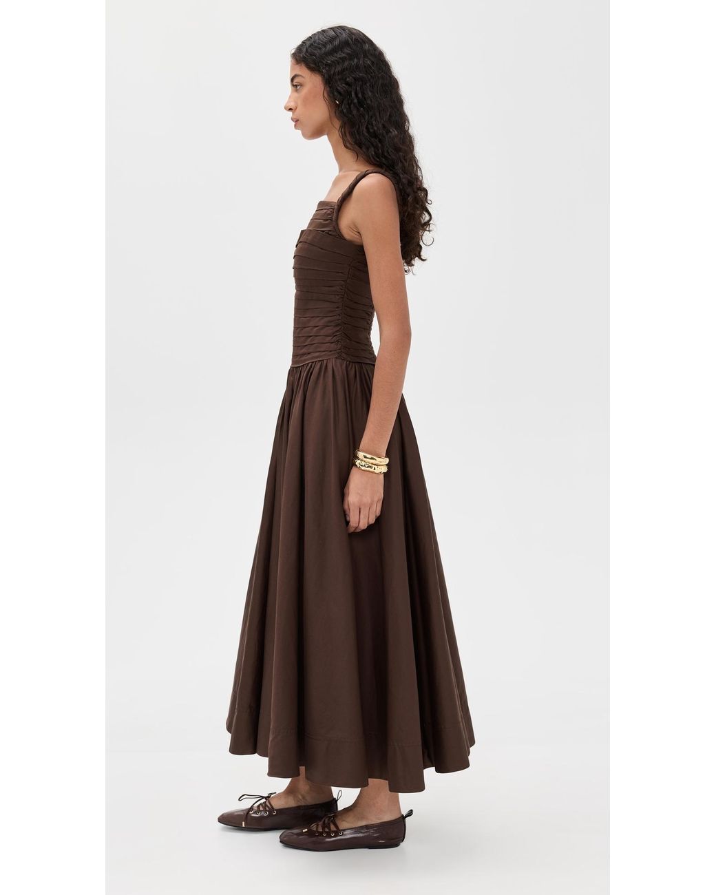 Aje. Star Midi Dress in Brown | Lyst
