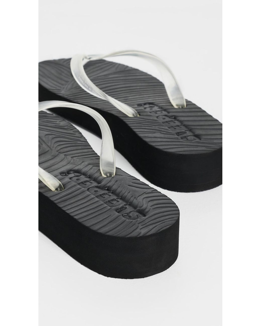 Sleeper Black Platform Jelly Flip Flops