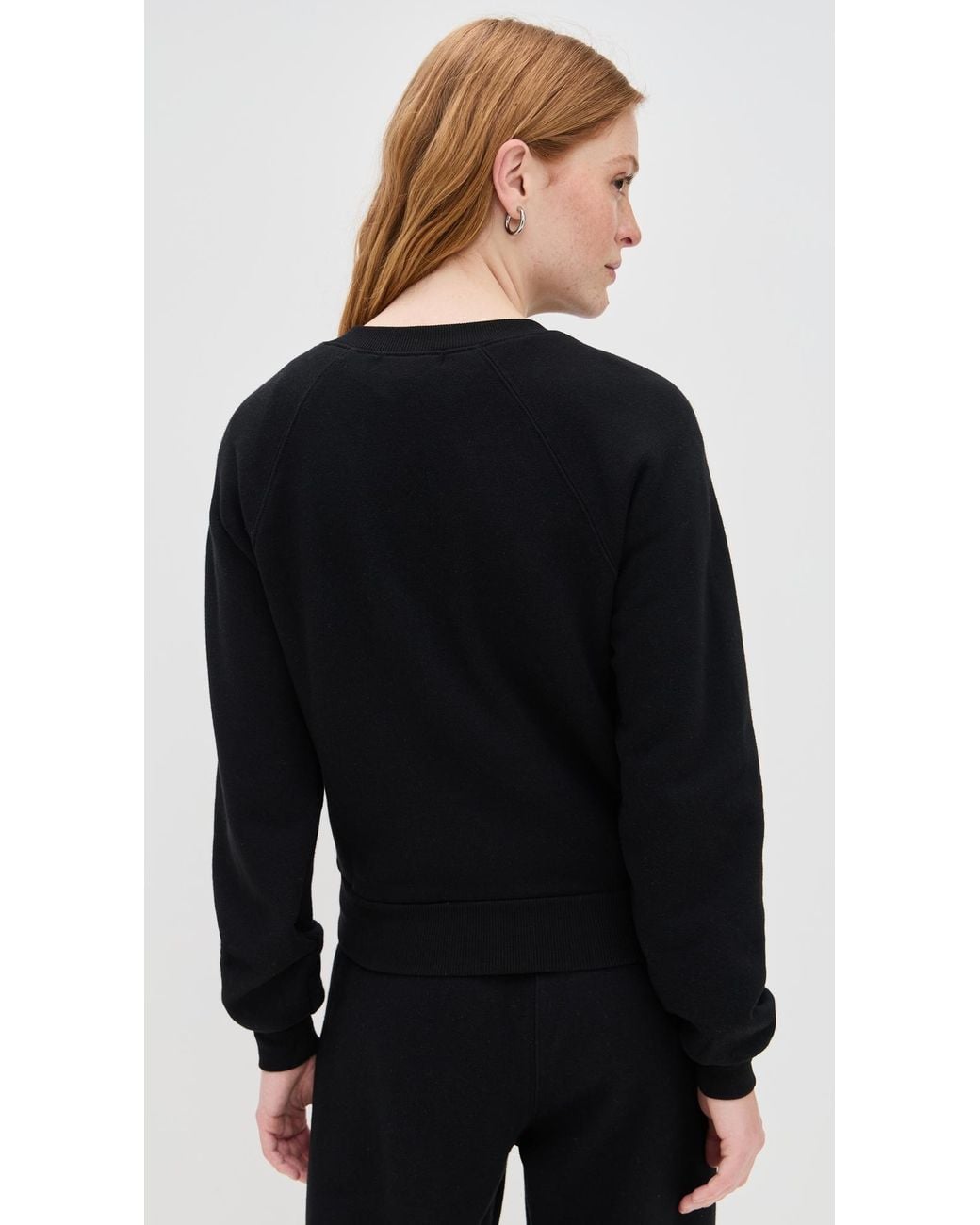 ÉTERNE Black Shrunken Raglan Sweatshirt