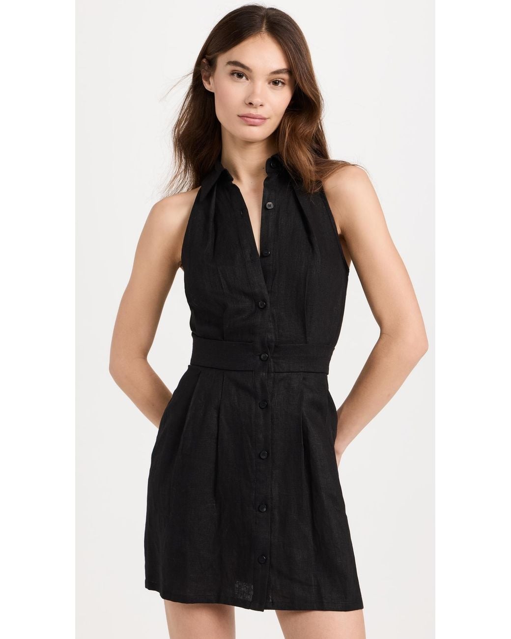 Hevron Black Domino Mini Dress