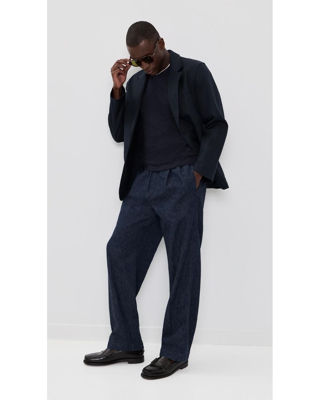 Vince Blue Fine Slub Double Layer Tee for men