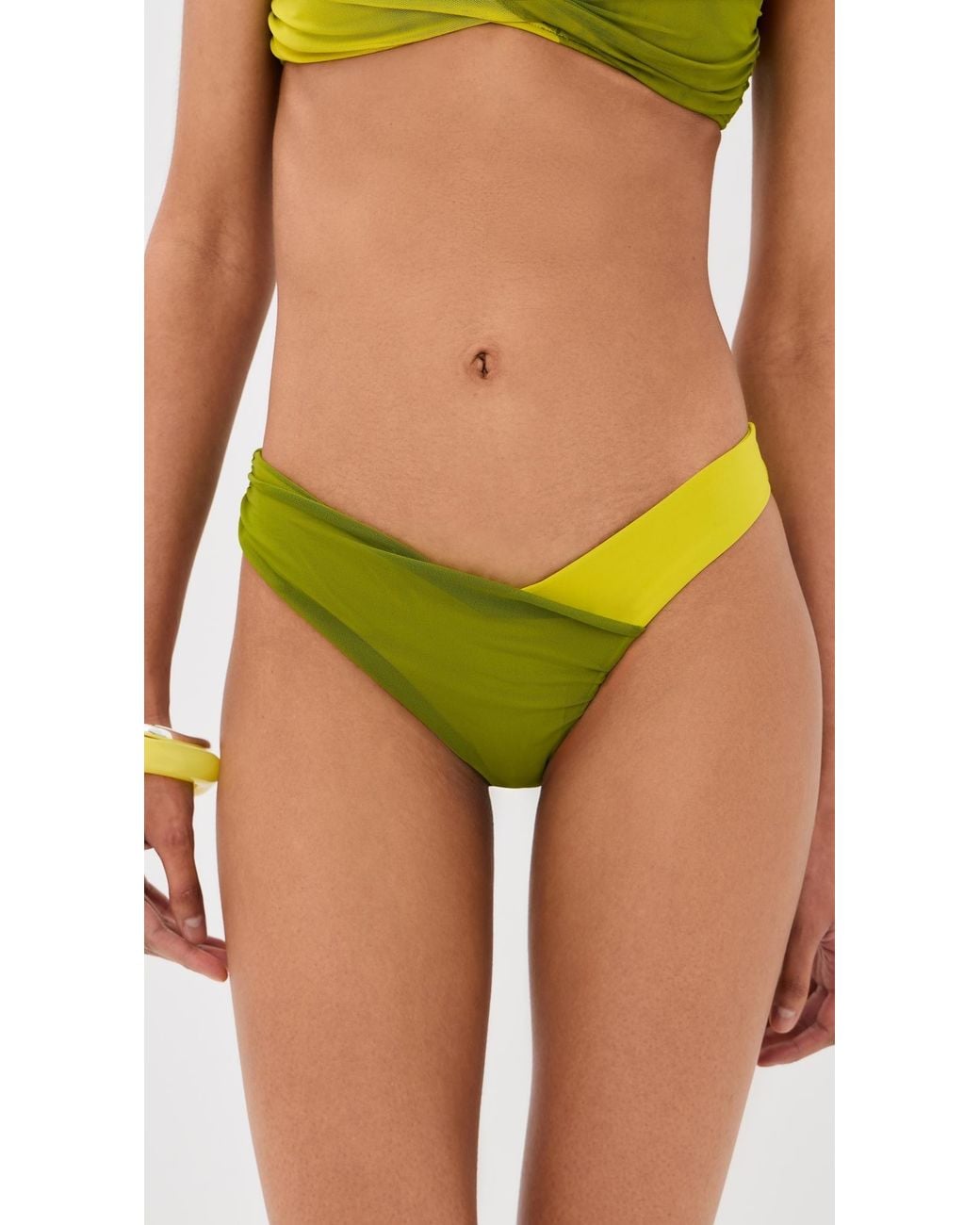 Staud Green Emsley Bikini Bottoms