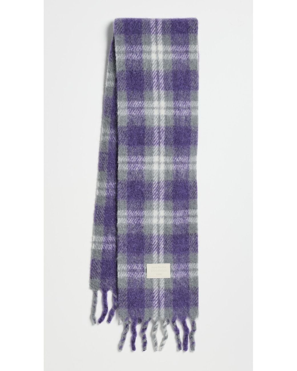 Acne Purple Valley Check Scarf