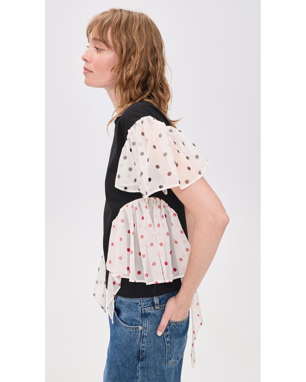 MSGM Black Polka Dot Tee