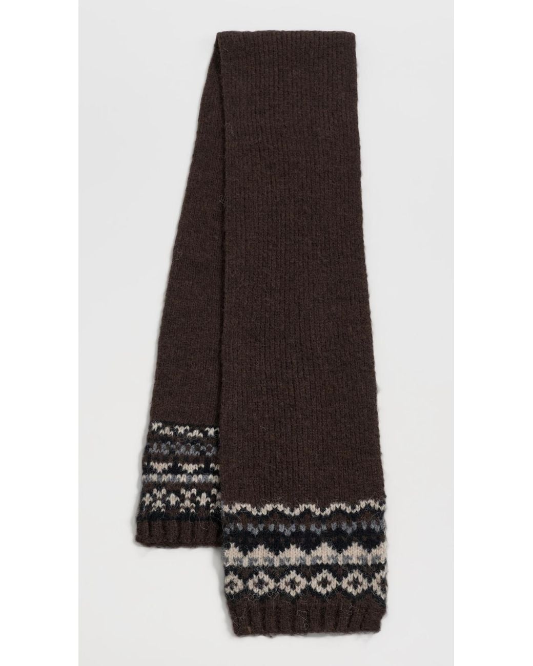 Hat Attack Black Fair Isle Knit Scarf