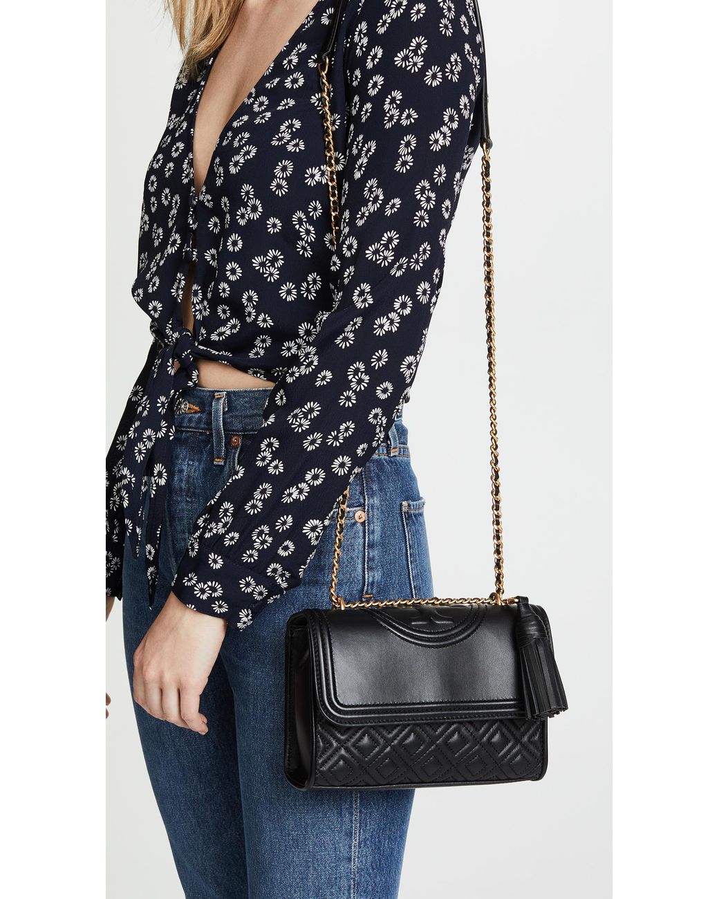 Tory Burch Fleming Small Convertible Shoulder Bag in Black | Lyst Canada