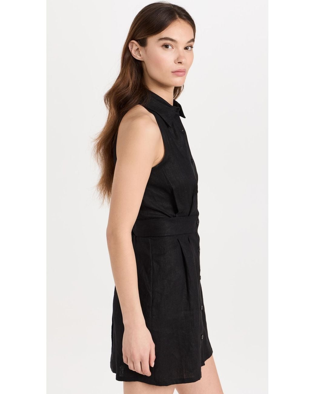 Hevron Black Domino Mini Dress