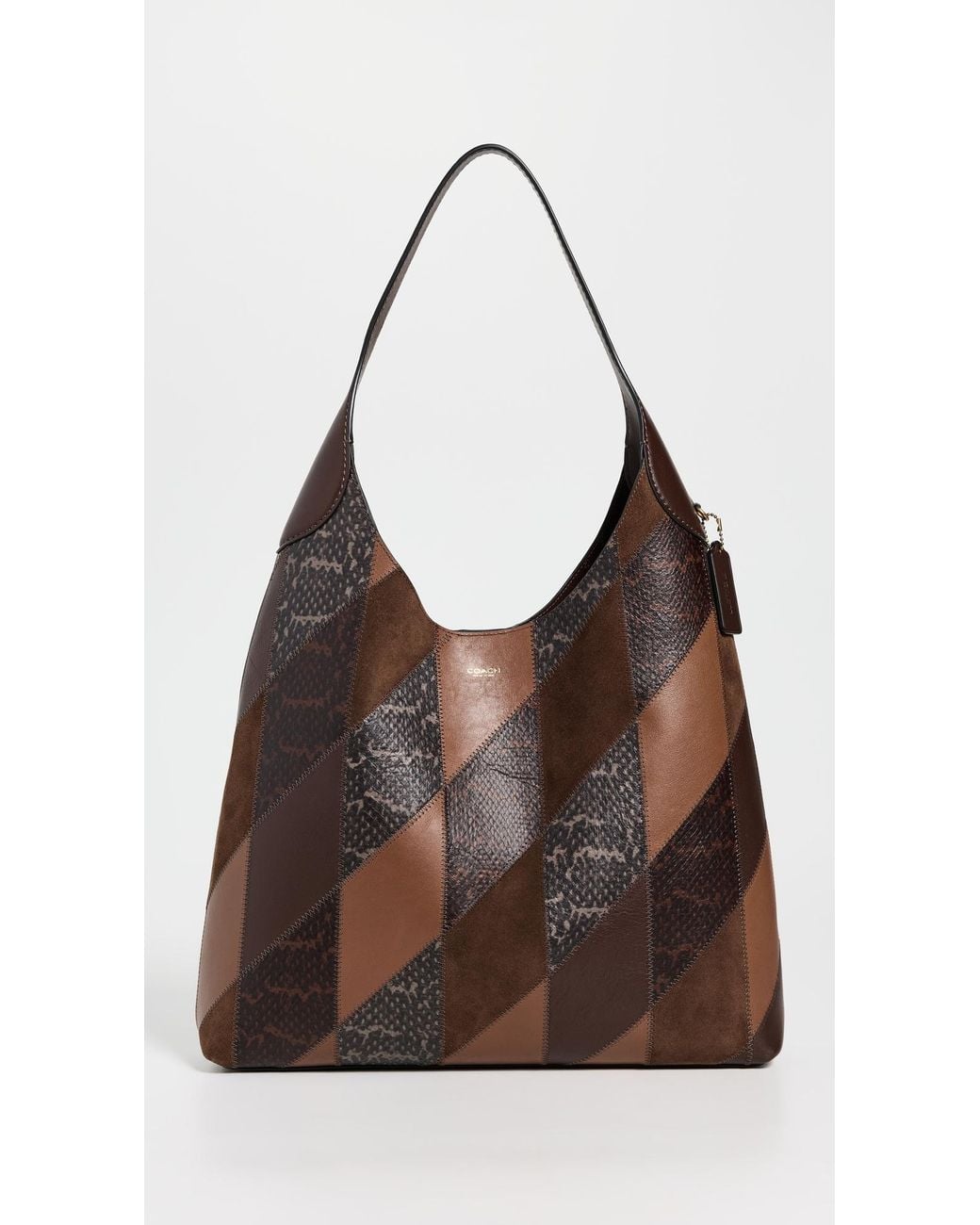 COACH Snake Patchwork Brooklyn Shoulder Bag 39 in Brown | Lyst