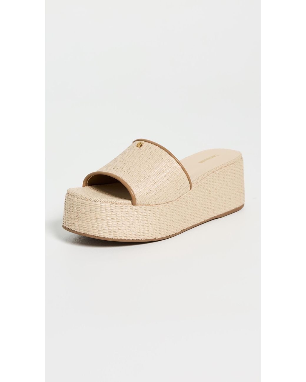 Larroude Natural Alex Flatform Mules