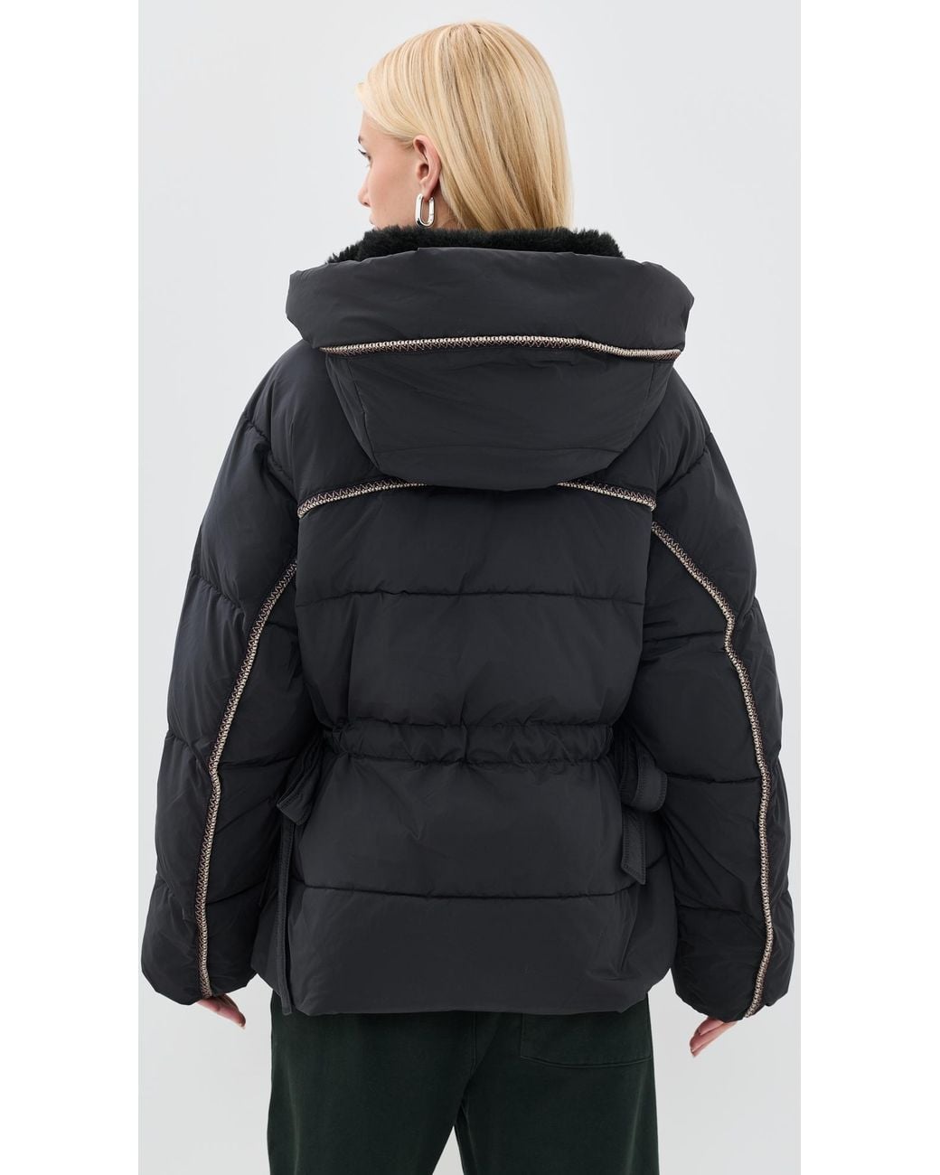 Ugg Black Renly Braid Puffer Jacket
