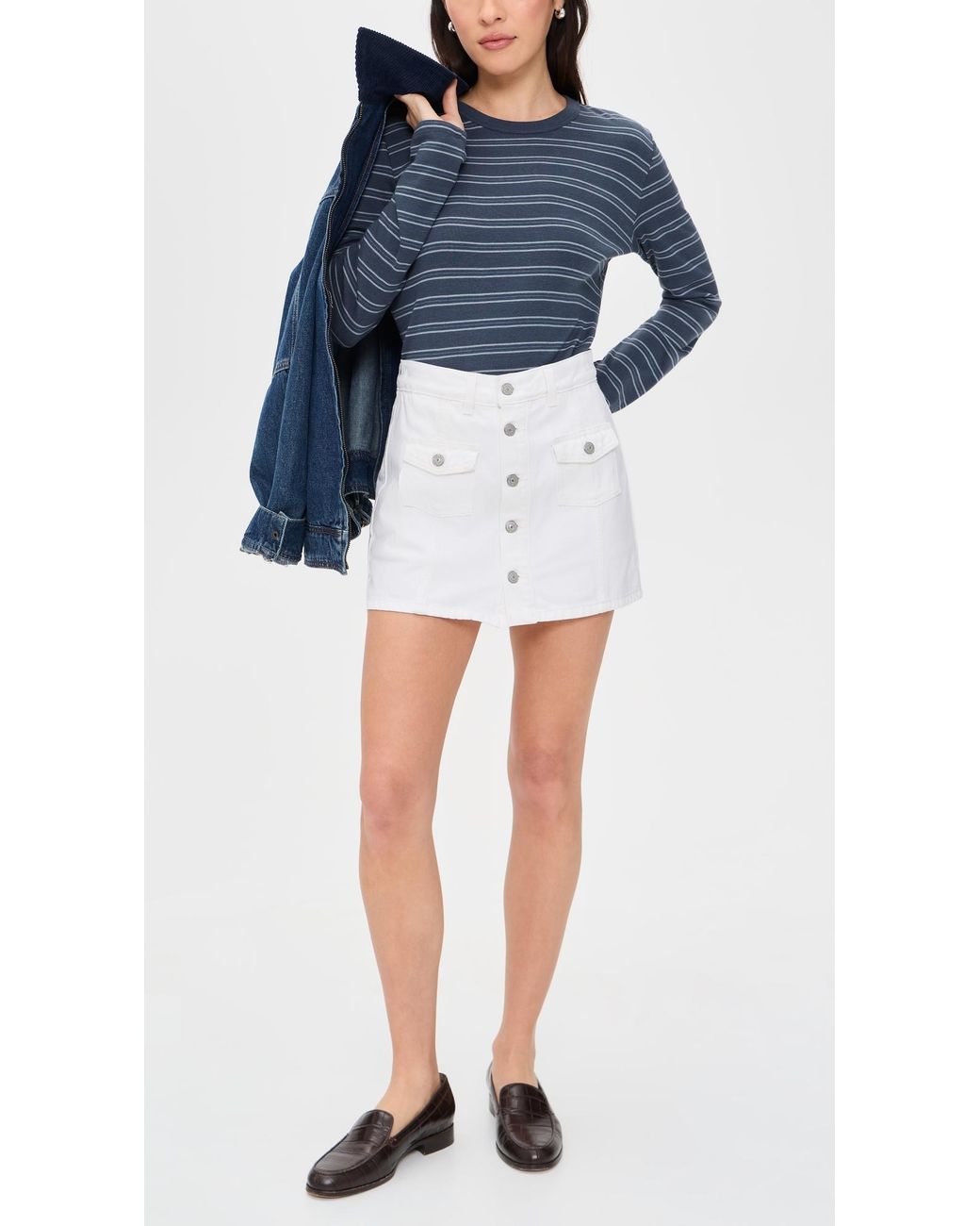 Levi's White Button Front Skort
