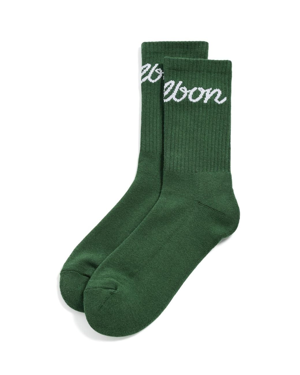 Malbon Green Bon Script Crew Socks for men