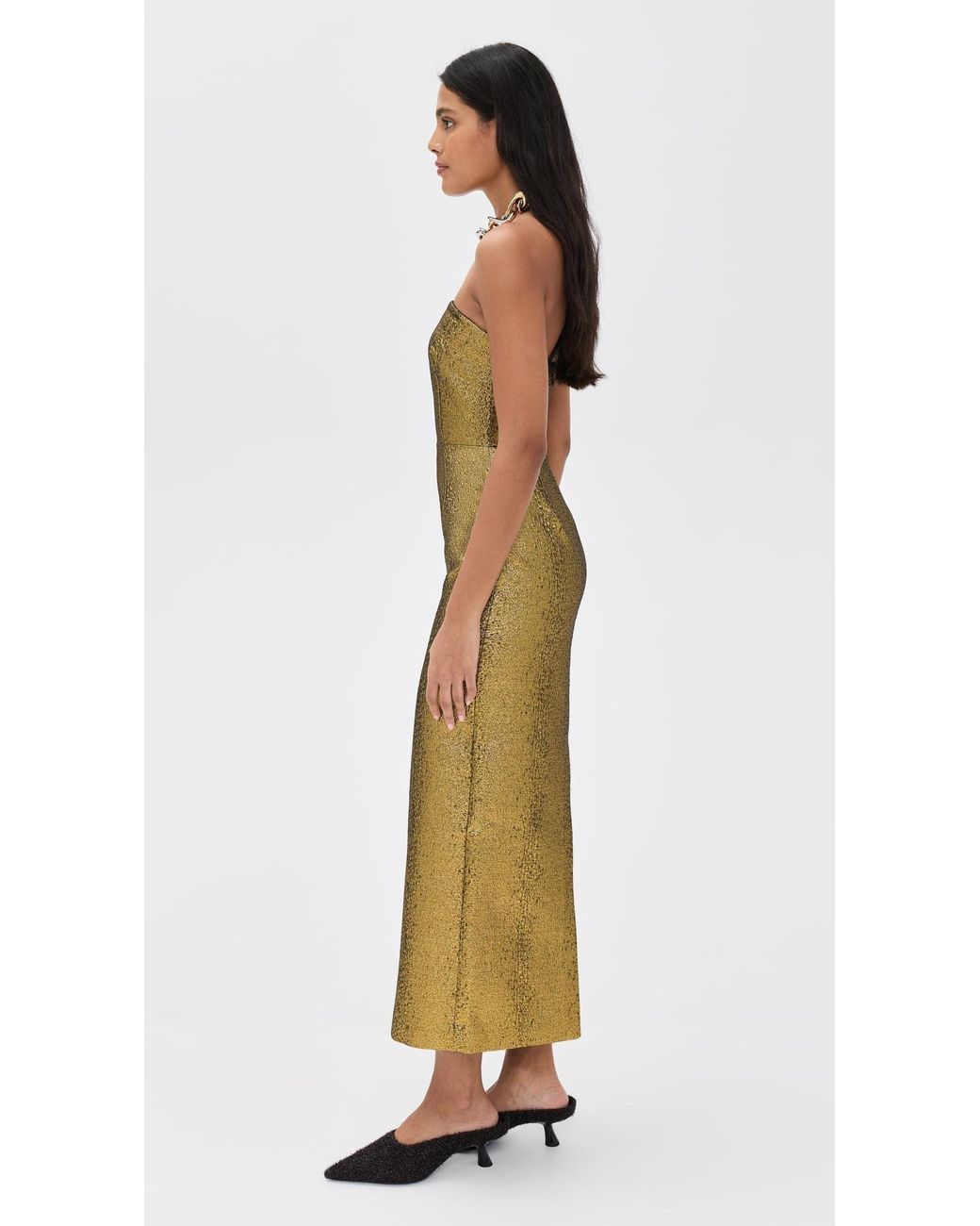 green emerald velvet dress Simon Miller Rea Maxi Dress – Aria main image 0