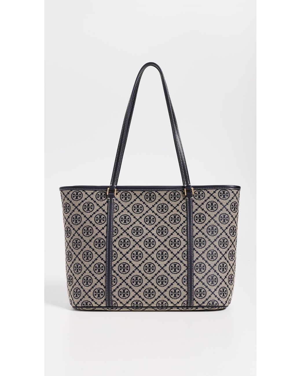 Tory Burch Black T Monogram Small Zip Tote