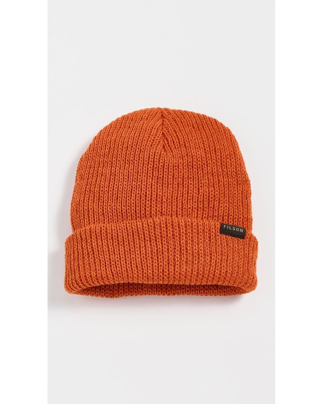 Filson Orange Knit Watch Cap Beanie for men