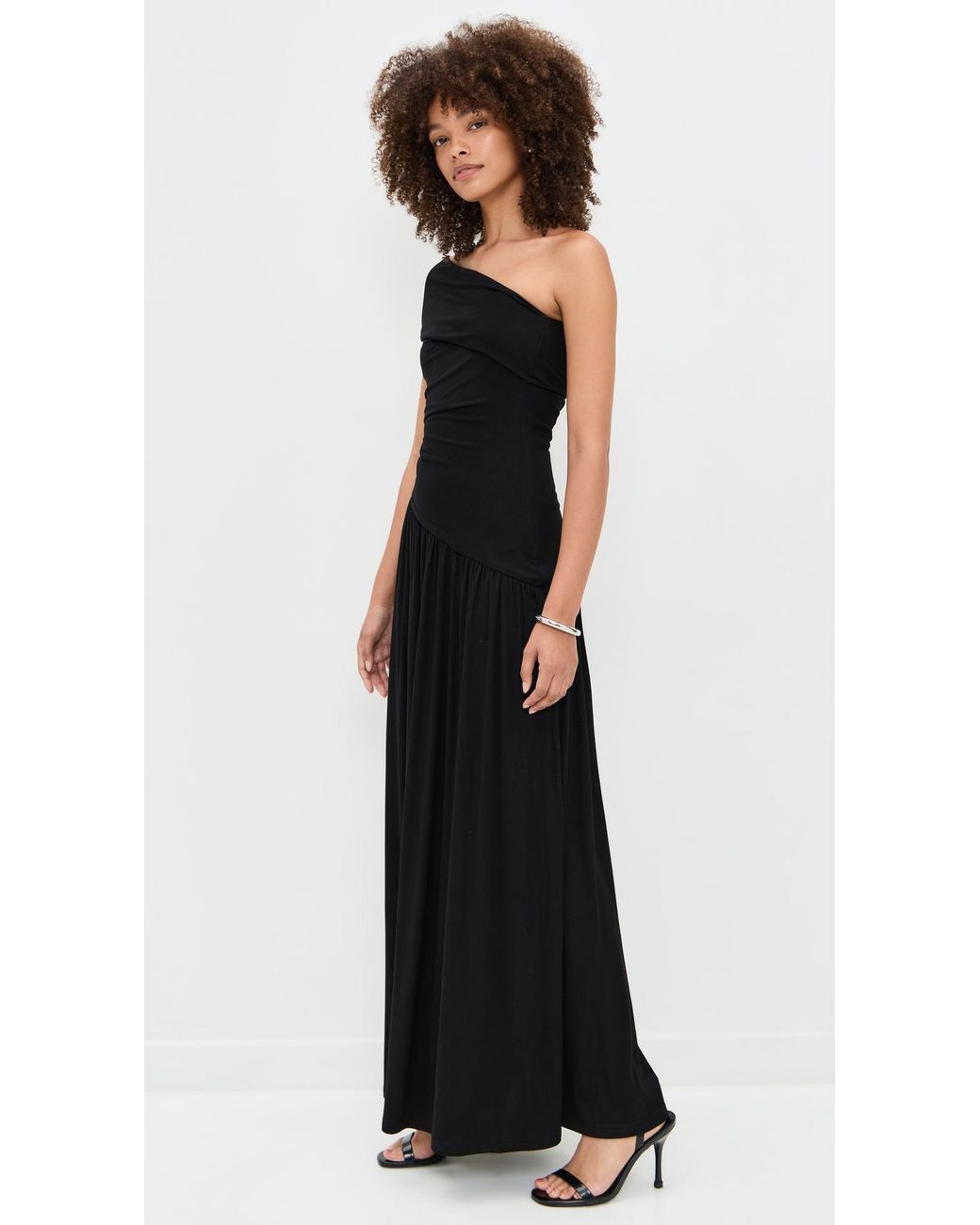 Runaway the Label Lara One Shoulder Maxi Dress in Black | Lyst
