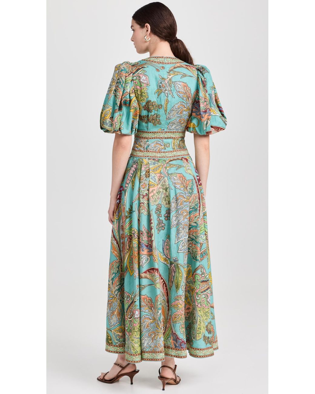 knee length dresses for ladies Alemais Women's Porcelain Frill Midi Dress – Saint Bernard main image 0