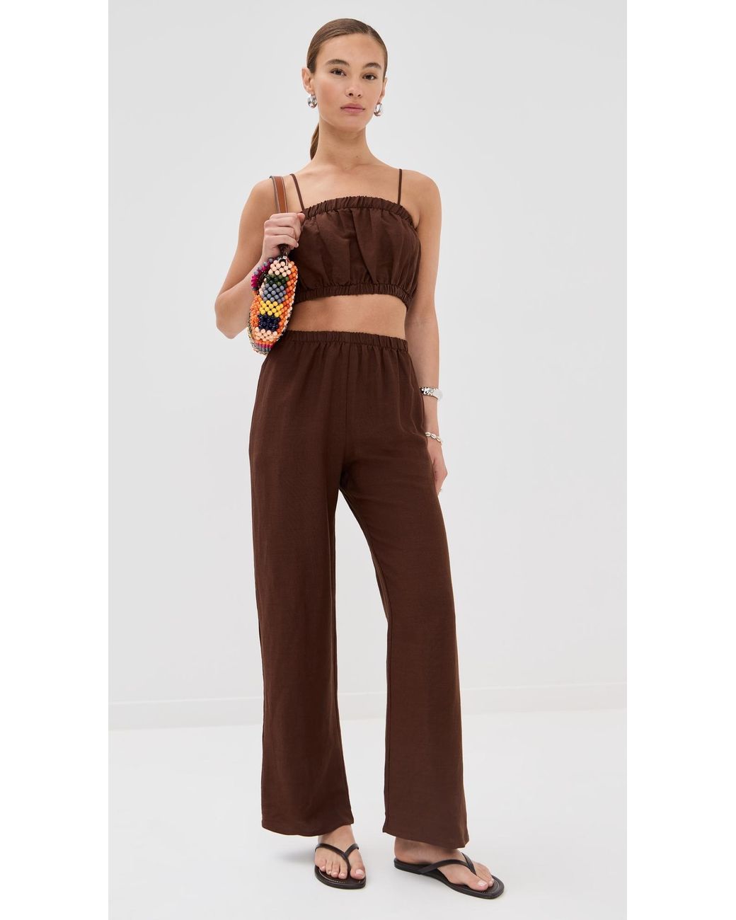 Le Bos Brown Camille Pull On Pants
