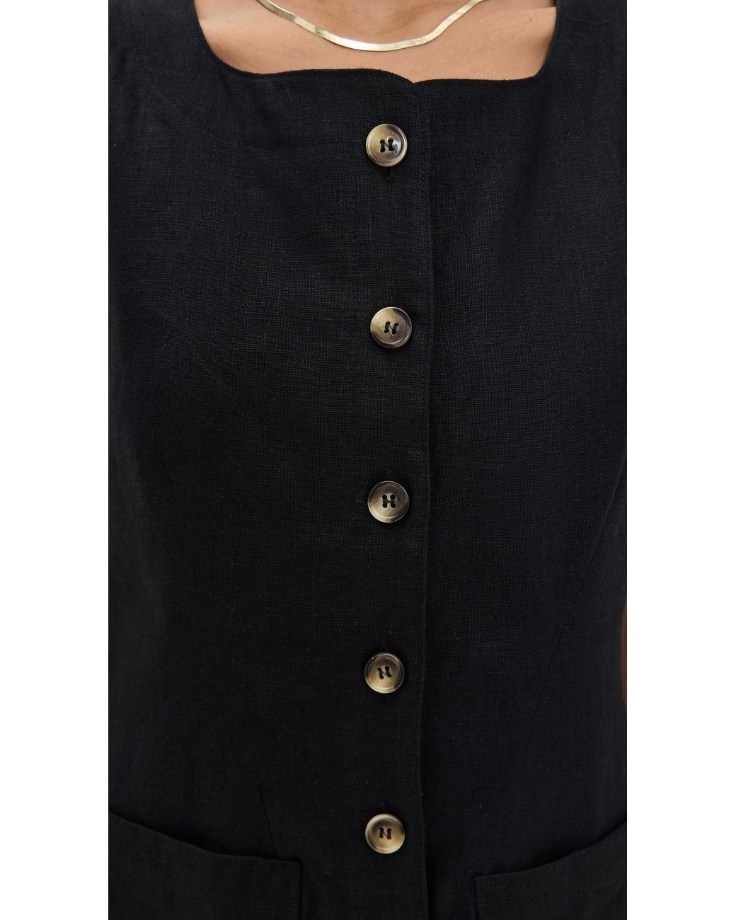 Posse Black Emma Button Down Mini Dress