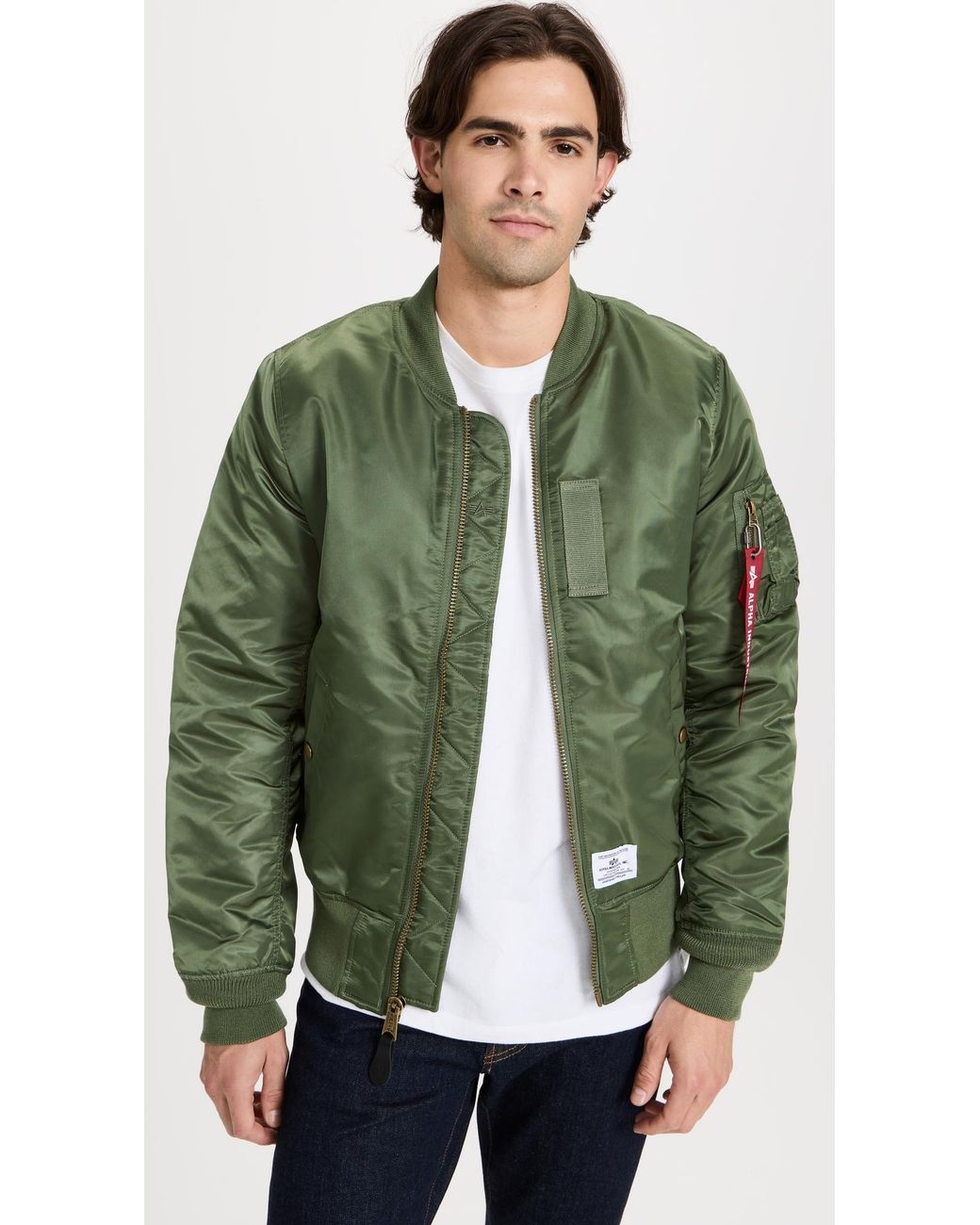 Alpha Industries Green Ma-1 Regular Fit Flight Jacket for men