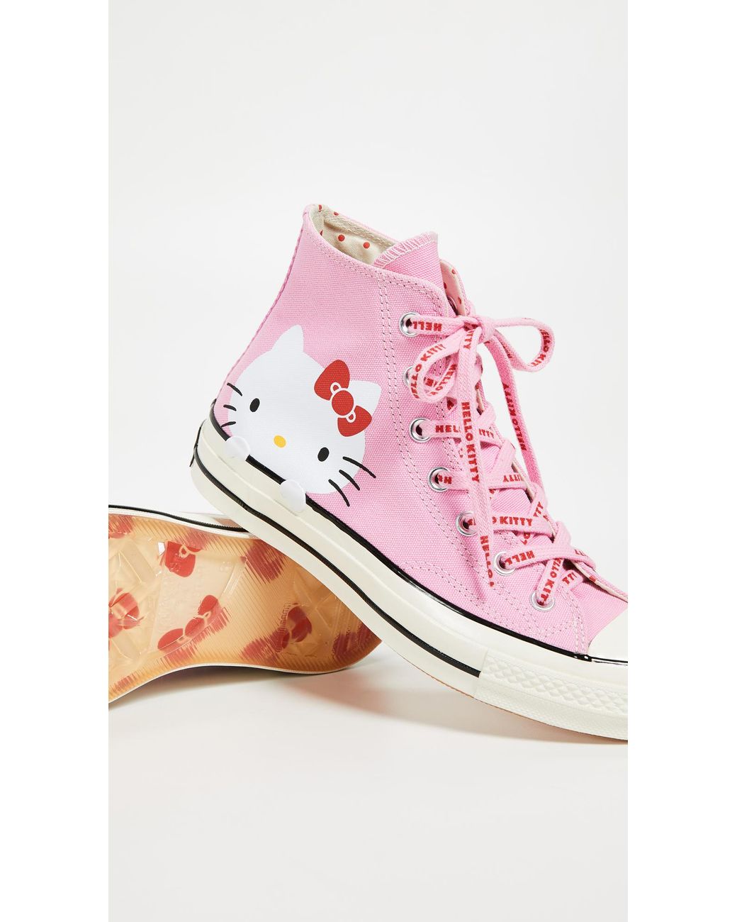 Converse Canvas Hello Kitty High Top Sneakers in Pink | Lyst