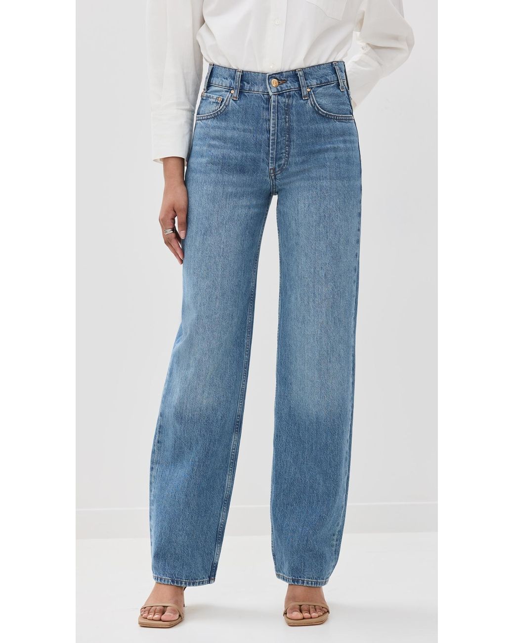 Anine Bing Gavin Long Jeans in Blue Lyst Canada