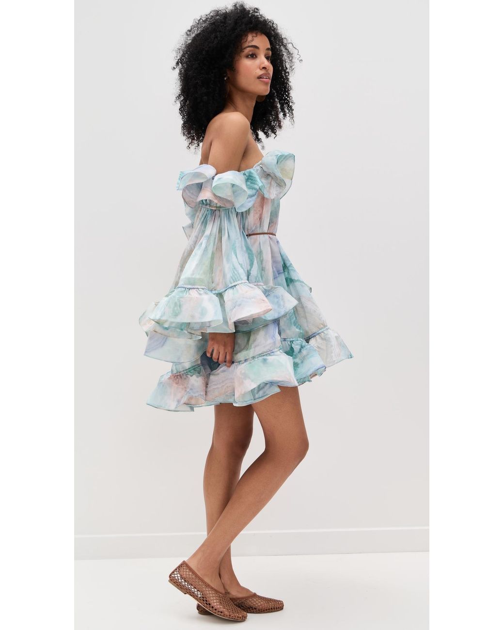Zimmermann Illuminate Flounce Mini Dress | Lyst