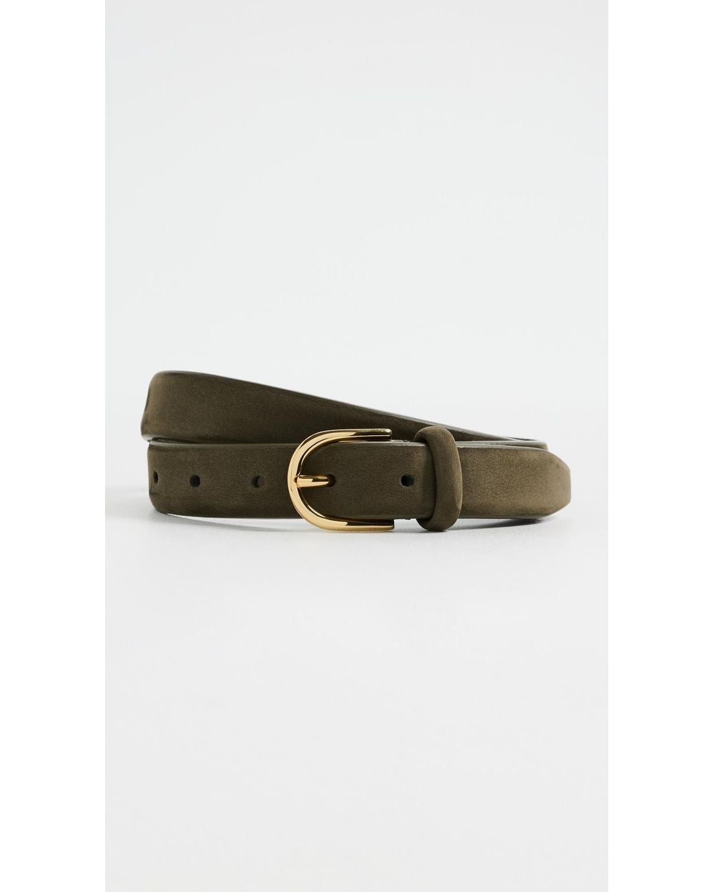 Andersons Black Slim Nubuck Leather Belt