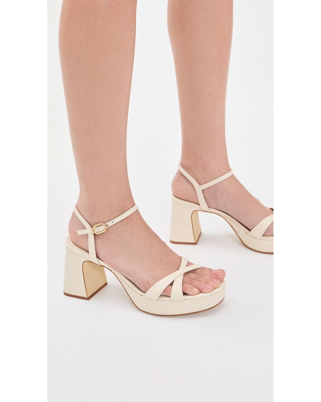Larroude White Bianca Low Sandals