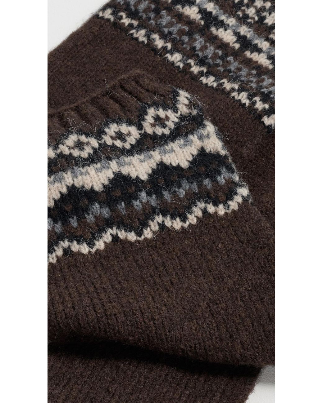 Hat Attack Black Fair Isle Knit Scarf