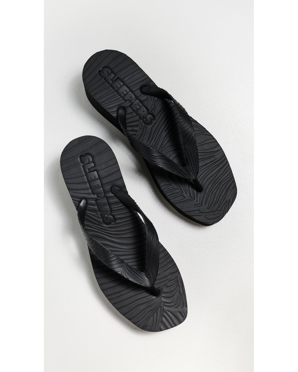 Sleeper Black High Platform Flip Flops