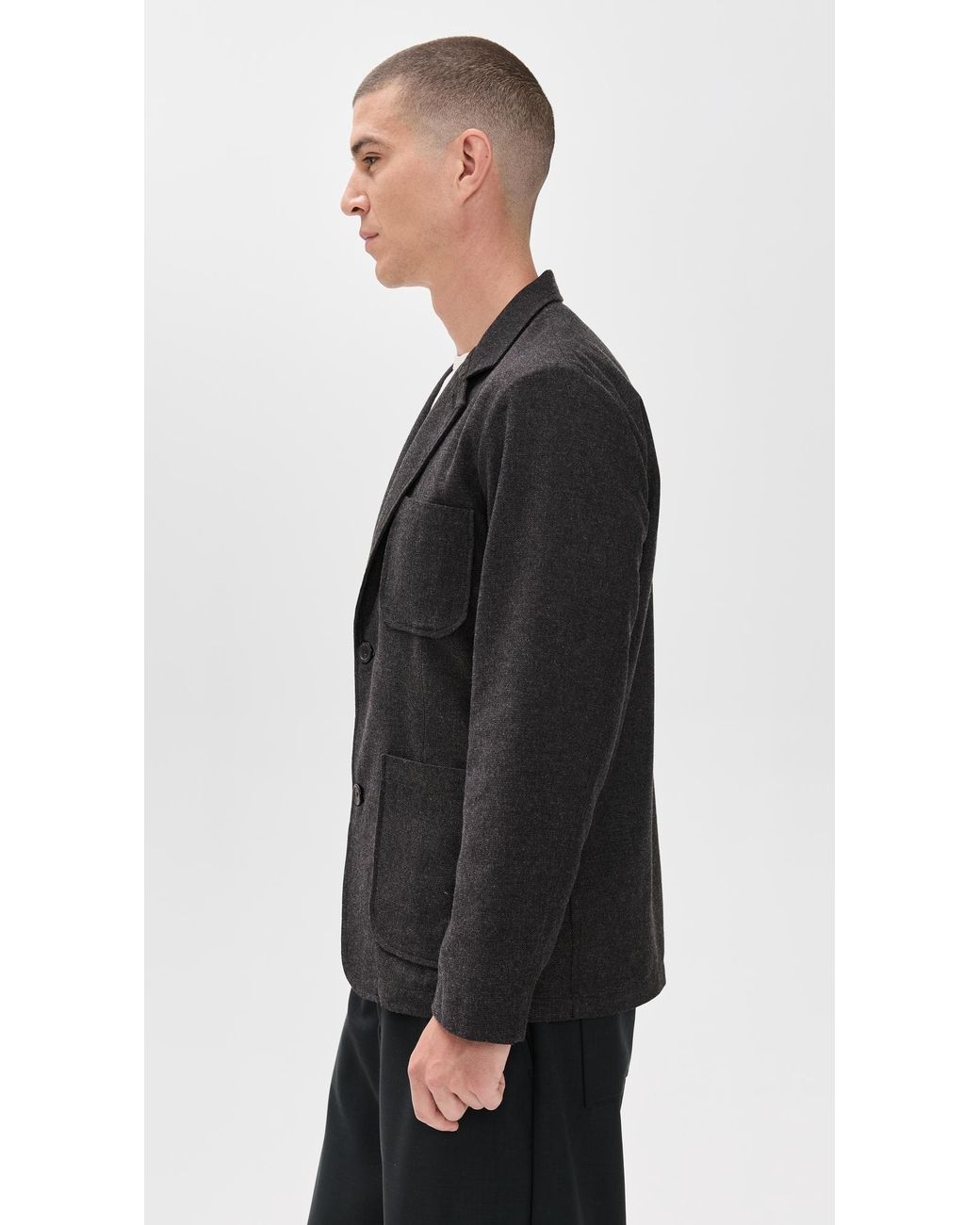 Universal Works Black Two Button Jacket for men