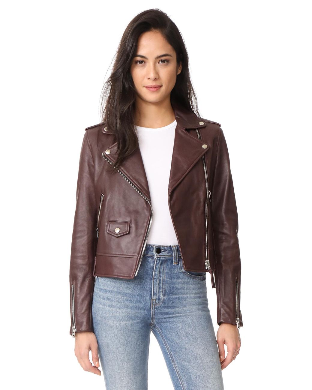 Mackage Baya Leather Jacket in Brown | Lyst