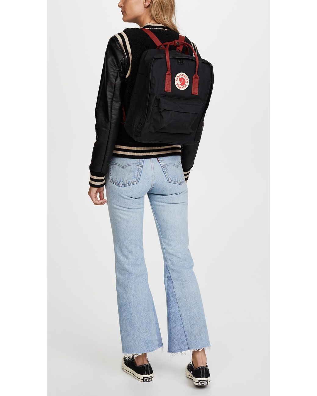 kanken backpack black ox red