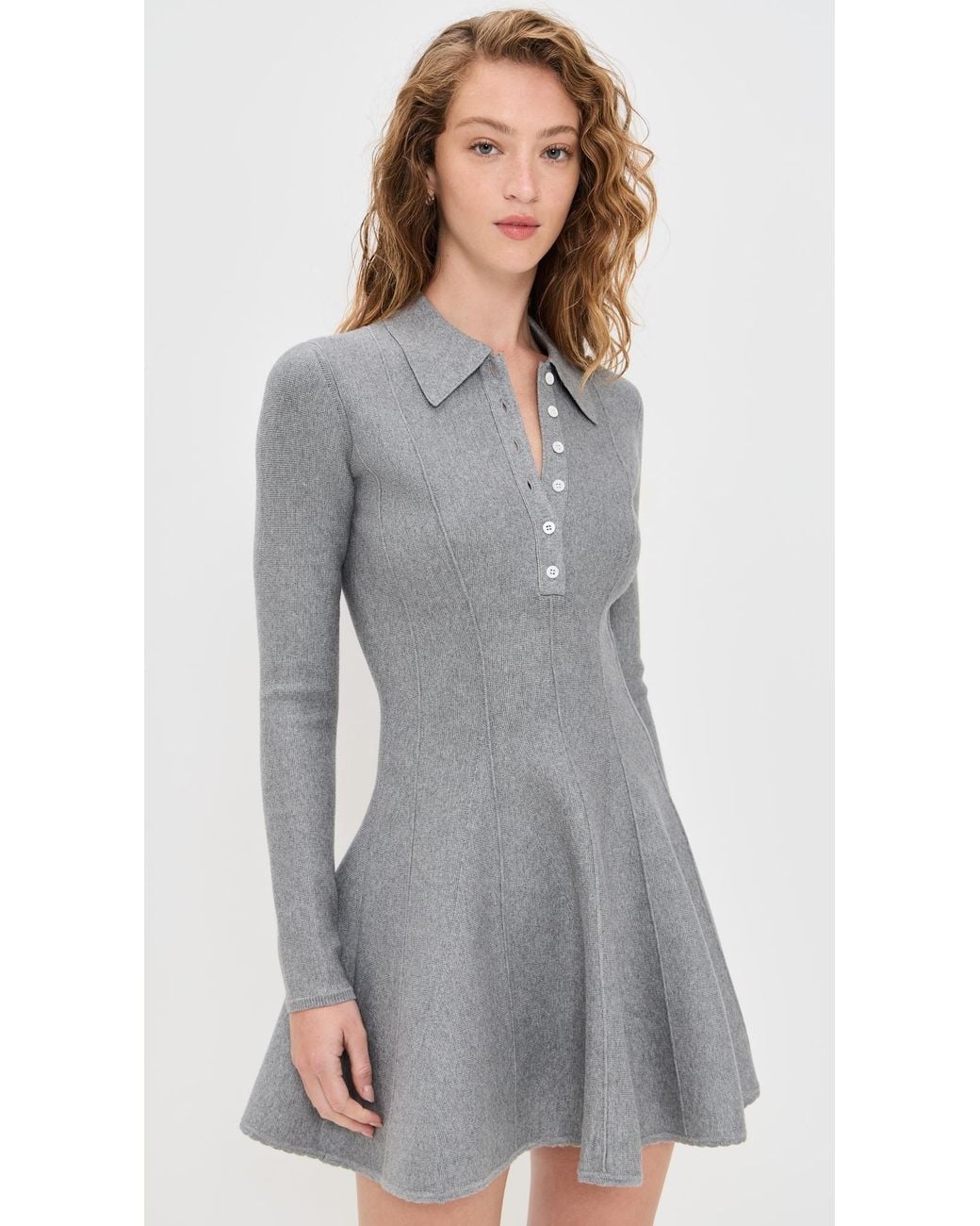 Fleur du Mal Henley Flared Corset Dress in Gray | Lyst