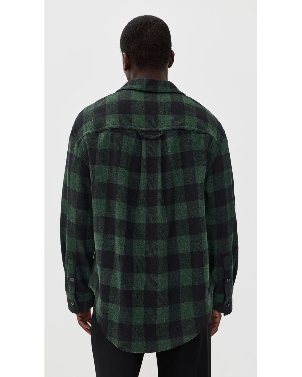 AMI Black Wide Camp Collar Shacket for men