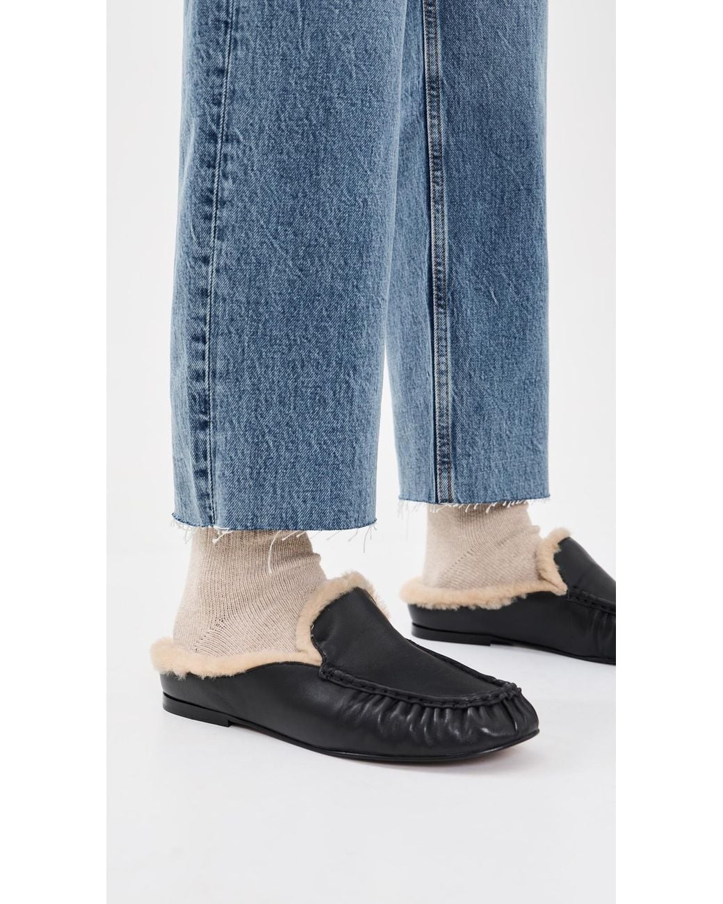Vince Black Tevin Shearling Mules