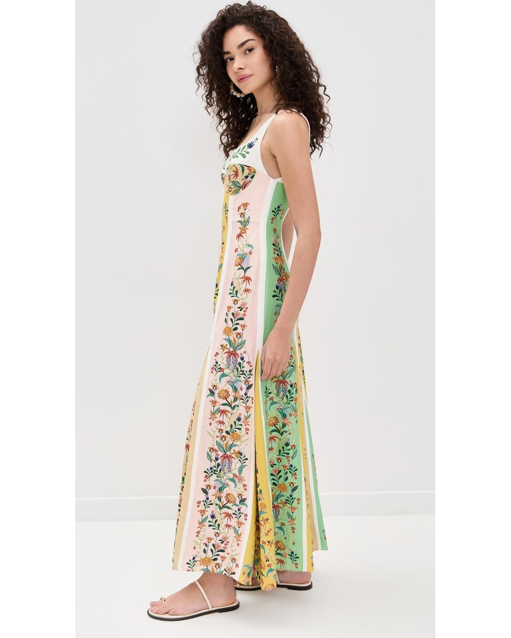 fitted lace wedding dress Hilo Stripes Sand Midi Dress