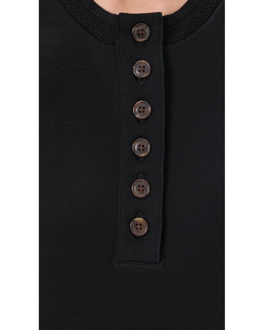 Varley Black Marla Button Placket Tank