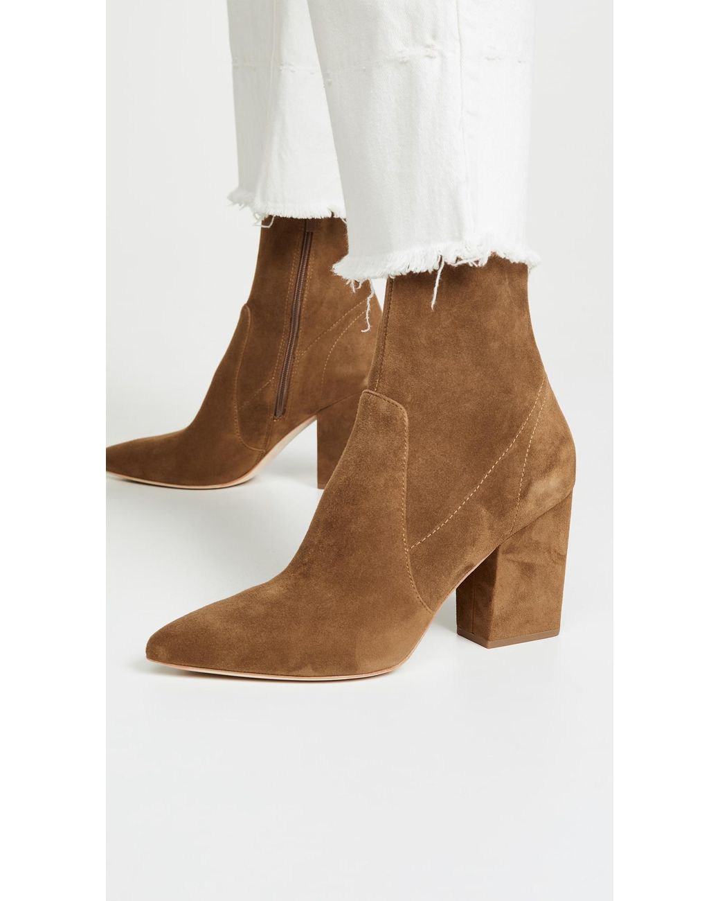 Loeffler Randall White Isla Slim Ankle Booties