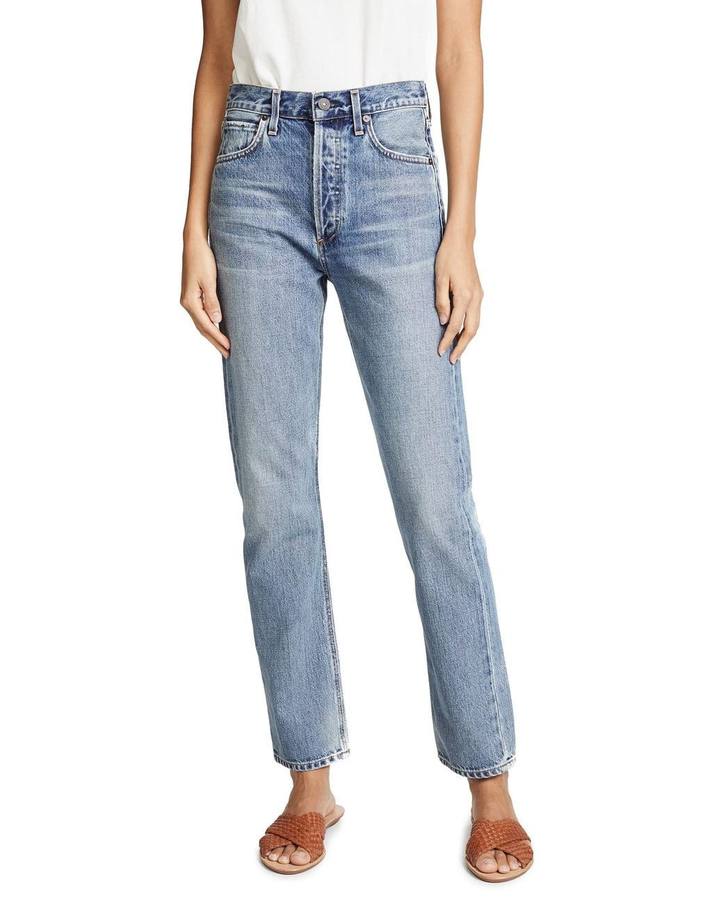 Citizens Of Humanity Denim Charlotte High Rise Straight Jeans In Blue Lyst