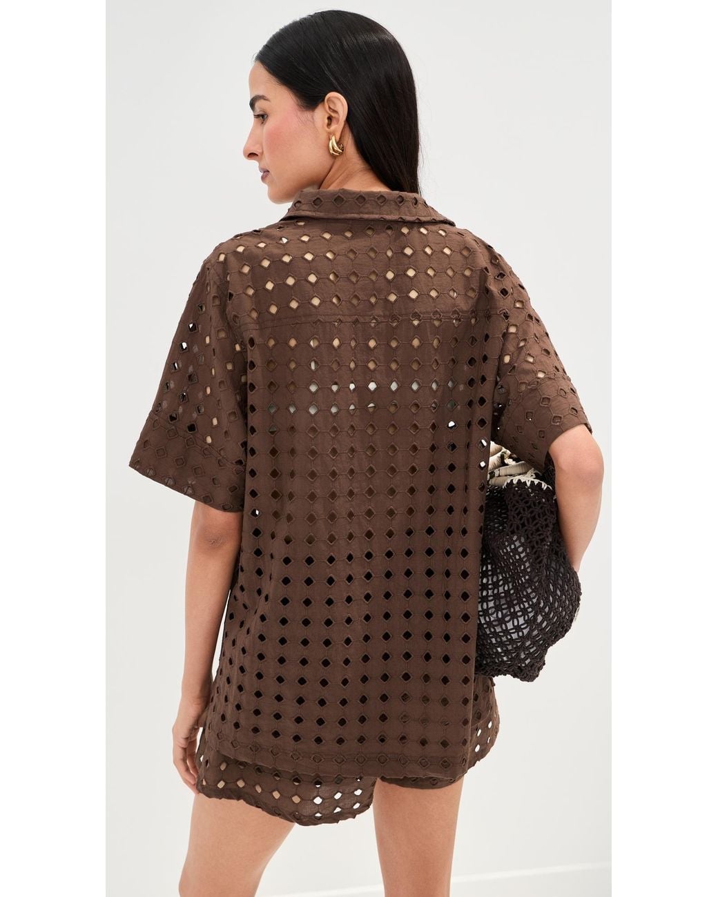 Le Bos Brown Leila Button Down Shirt