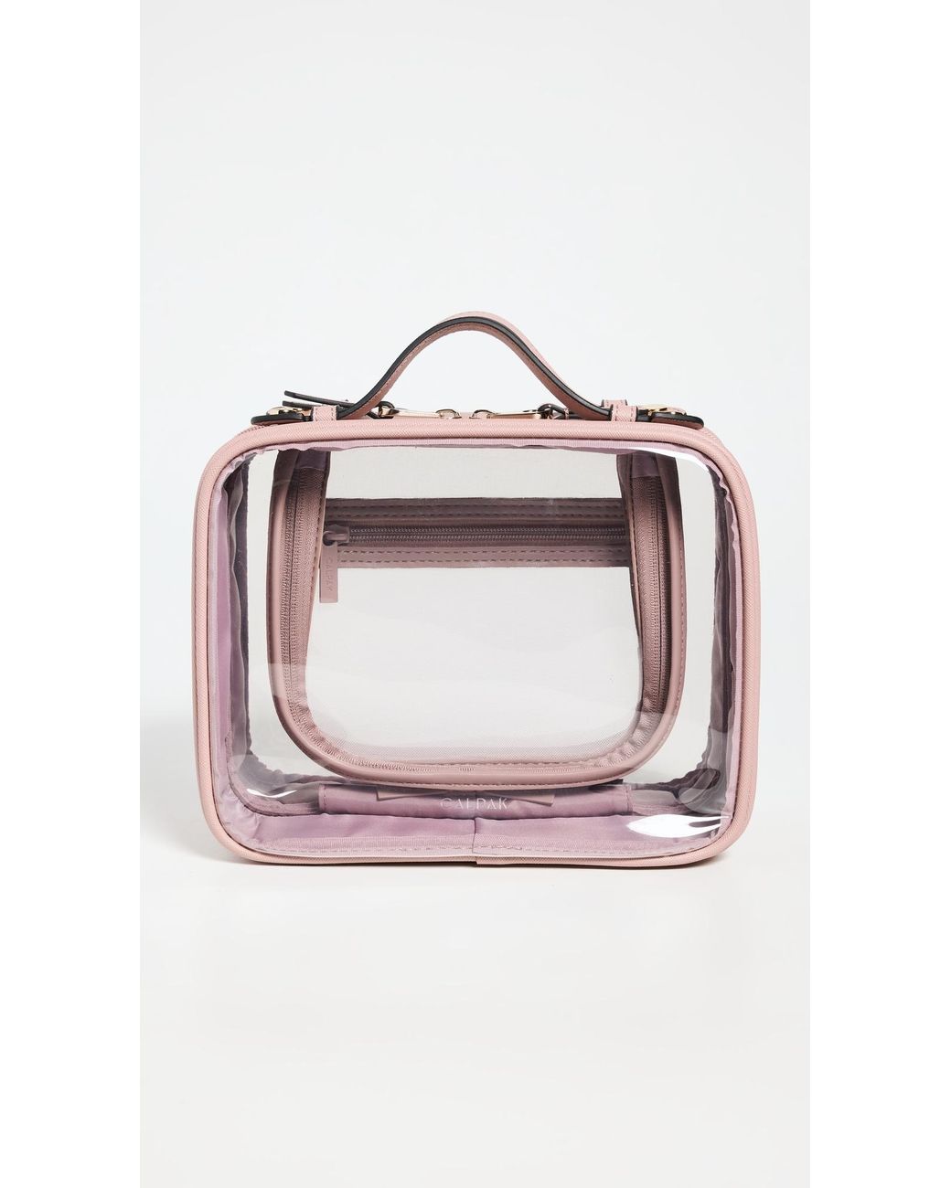 CALPAK Purple Medium Clear Cosmetics Case