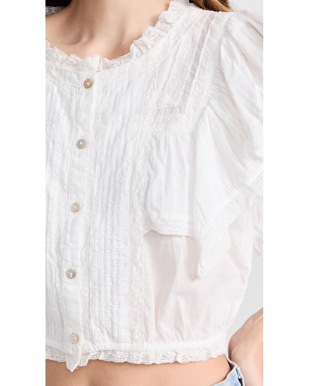 LoveShackFancy White Nora Top