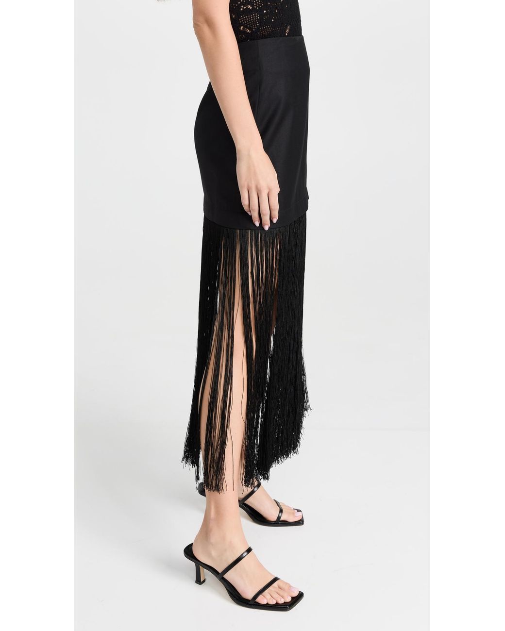 Black fringe skirt 60 online