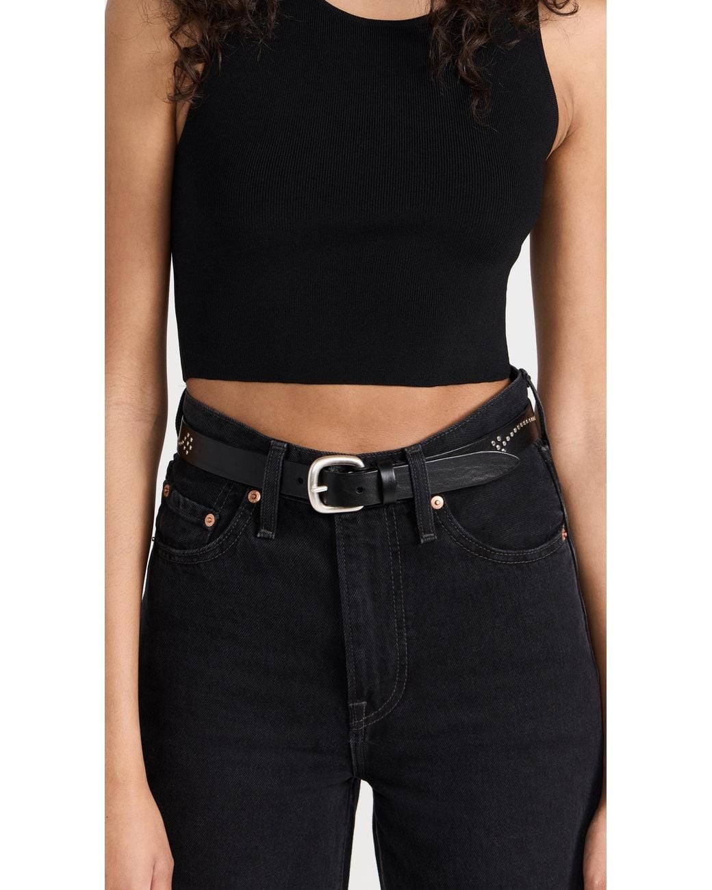 Andersons Black Studded Belt